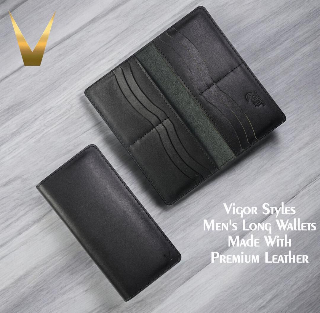 Premium Black Leather Bi-Fold Wallet for Men – Stylish, Slim & Secure
