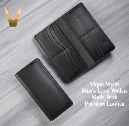 Premium Black Leather Bi-Fold Wallet for Men – Stylish, Slim & Secure